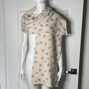 Skull Cashmere Skull & MJ Leaf Print 100% Cashmere Scarf Shawl Wrap